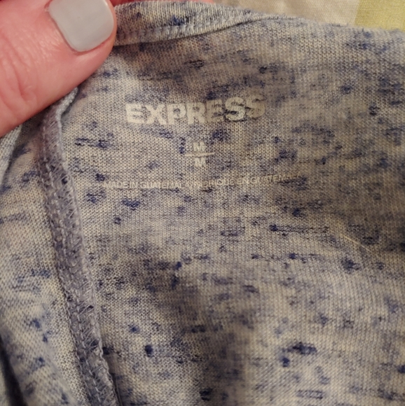 🌸2/$20 EXPRESS EUC speckled dolman sleeve light blue top - Picture 5 of 7